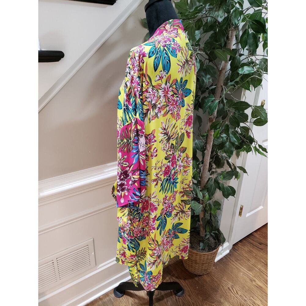 Women's Multicolor Floral Polyester Long Sleeve Casual Open Front Blazer Large - Picture 6 of 13